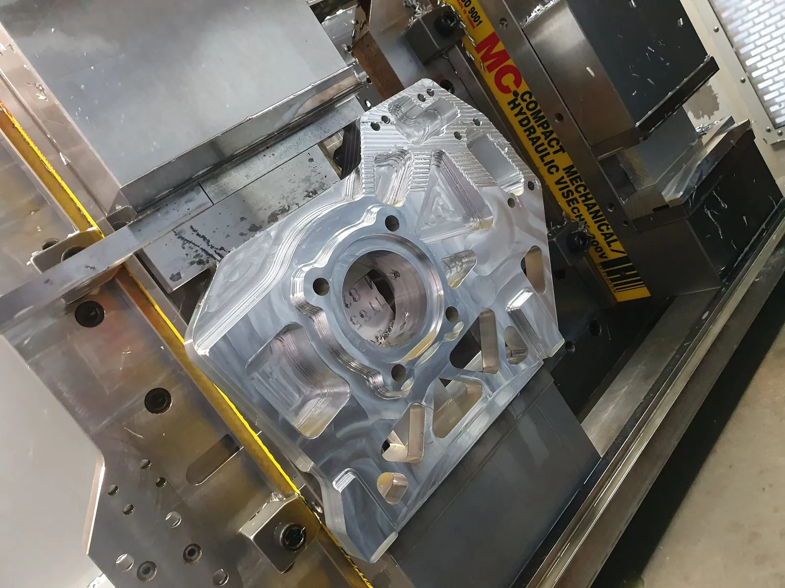 On the machine: Second operation, in the vice.