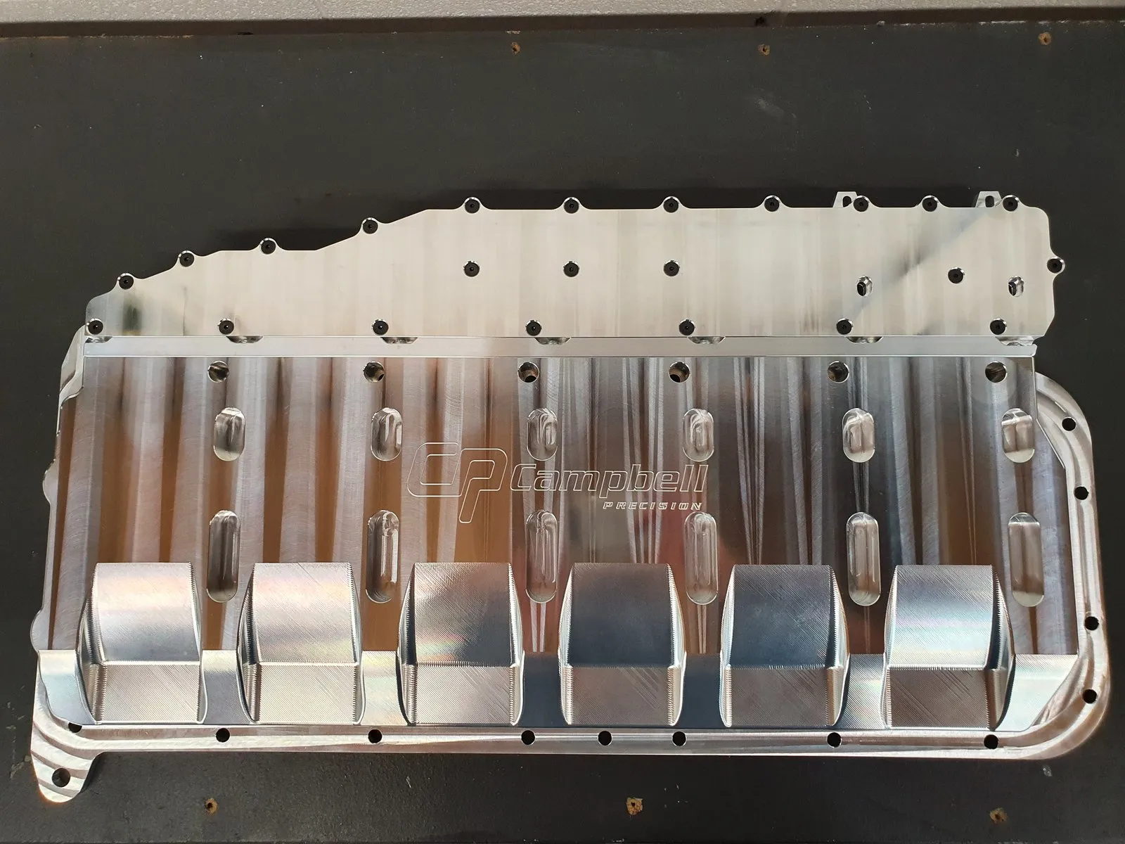 Billet sump: Machined from solid, baffles and all.